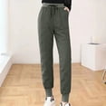 thumbnail image 2 of Wide Leg Sweatpants Women MIUOWANP Women Warm And Cold Cotton Pants Lightweight Plus Size High Waist Casual Versatile Women Pants Long Pants Army Green XXL, 2 of 5
