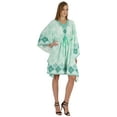 thumbnail image 2 of Bimba Printed Caftan Gown Maxi Robe Dress For Women Beachwear Short Swimsuit Cover Up, 2 of 7