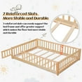 Twin Floor Bed Frame for Toddler, Montessori Floor Bed with Fence and