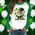 thumbnail image 4 of Xuyuer St. Patrick's Day Sweatshirt for Women Irish Shamrock Pullover Shirts Tops Raglan Sleeve Lucky Leaf Clover Shirt, 4 of 7