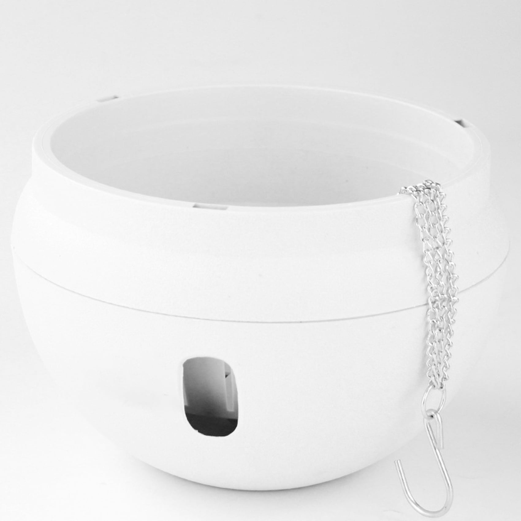 4Pcs Plastic Hanging Planter Self Watering Basket with Hooks, Hanging Flower Pot with Detachable Base White