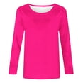 thumbnail image 4 of Chbgutlmr Long Sleeve Shirts for Women Dressy Casual Basic Solid Color Tops Crewneck Comfy Blouses Fall, 4 of 5