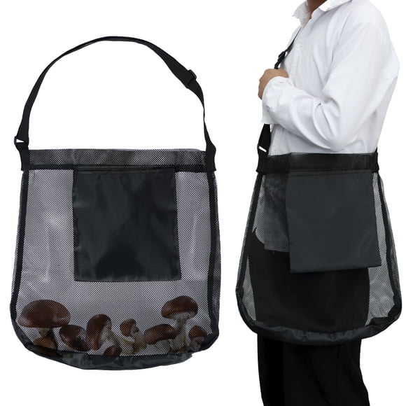 Pluokvzr Mushroom Foraging Bag Mesh Mushroom Hunting Pouch with Adjustable Shoulder Strap Multipurpose Harvesting Bag with Pocket