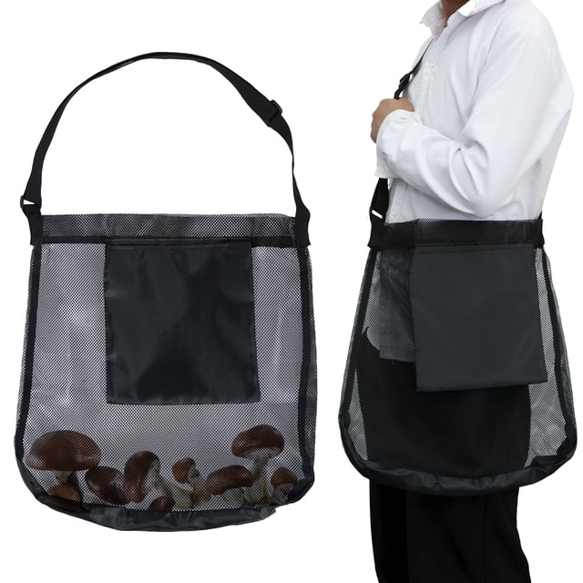 Pluokvzr Sac de Recherche de Champignons en Maille avec Bandoulière Réglable Sac de Récolte Polyvalent avec Poche
