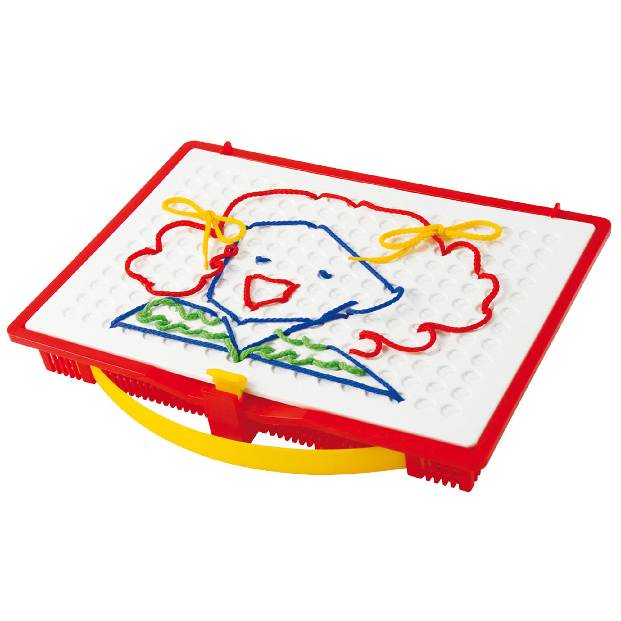 Quercetti: Filo Filo - Lacing Toy, 18 Pattern Templates, Create String Art, Self-Locking Slot Board, Creative Craft Activity, Portable Playset Kids 3+