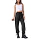 thumbnail image 2 of Pantalones cargo ligeros de cintura alta para mujer INSPIRE CHIC con elástico y cordón, pantalones de pierna ancha con bolsillos, M Negro, 2 of 6
