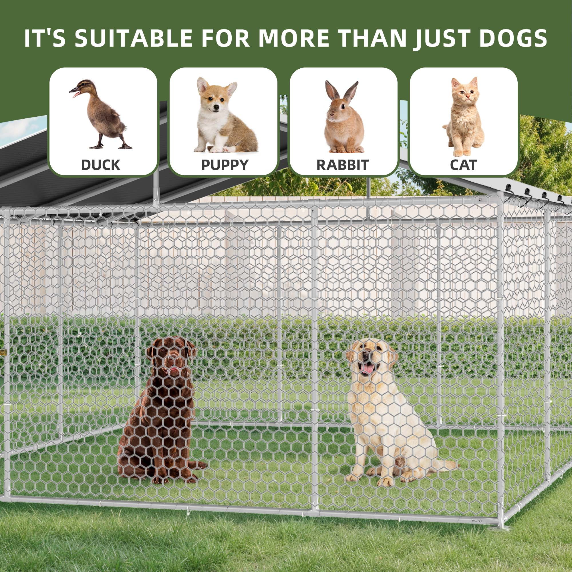 DOG TRIXIE 8 ft. x 4 ft. x 4.5 ft. Deluxe Welded Wire Dog Kennel