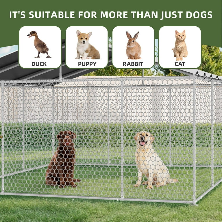 Uforic Outdoor Dog Kennel with Metal Dog Gate - Main Image