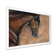 thumbnail image 2 of Designart 'Close Up Portrait Of A Brown Bay Horse' Farmhouse Framed Art Print, 2 of 4