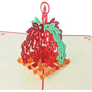Christmas Candle 3D Pop Up Card, Handmade Holiday Greeting Card With Envelope, Blank Inside, Special Unique Gift