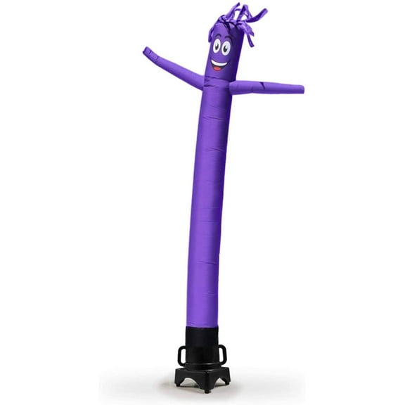 Purple 8 Foot Tall Inflatable Tube Man Air Powered Waving Puppet, Air Blower Motor Included with 6ft Solid Colored Dancer by Feather Flag Nation