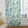 thumbnail image 6 of Blue Green Botanical Sheer Curtains 54 Inches Long, Watercolor Spring Floral Summer Light Filering Curtains, Breathable Simi Curtain Privacy Drapes for Kitchen Bathroom Nursery Small Window Treatment, 6 of 8