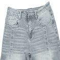 thumbnail image 5 of ManxiVoo Stovepipe Flare Jeans for Women Stretchy Denim Pants with Pockets Relaxed Wide Leg and High Waisted Fit XS Size Light Blue, 5 of 5