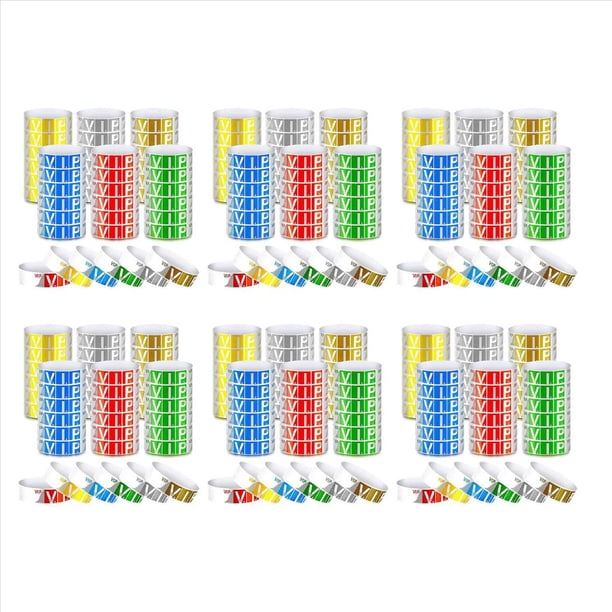 Paquete de 3600 Pulseras de Papel VIP Pulseras VIP Pulseras VIP Impermeables Pulseras de Colores Neón Variedad para Eventos Fiesta