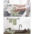 thumbnail image 5 of Sage Green Geometric Kitchen Dish Towels for Drying Dishes Set of 3, Watercolor Tie-dye Tribal Painting Art Waffle Weave Microfiber Hand Tea Bathroom Towels Quick Dry & Absorbent Towel 12x12, 5 of 7
