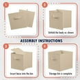 thumbnail image 7 of Ornavo Home Foldable Collapsible Storage Box Bins Shelf Basket Cube Organizer With Dual Handles - Set of 6 - 13 x 15 x 13 - Beige, 7 of 7