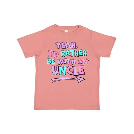 

Inktastic Yeah I d Rather be with My Uncle in Pink Blue and Purple Gift Toddler Boy or Toddler Girl T-Shirt