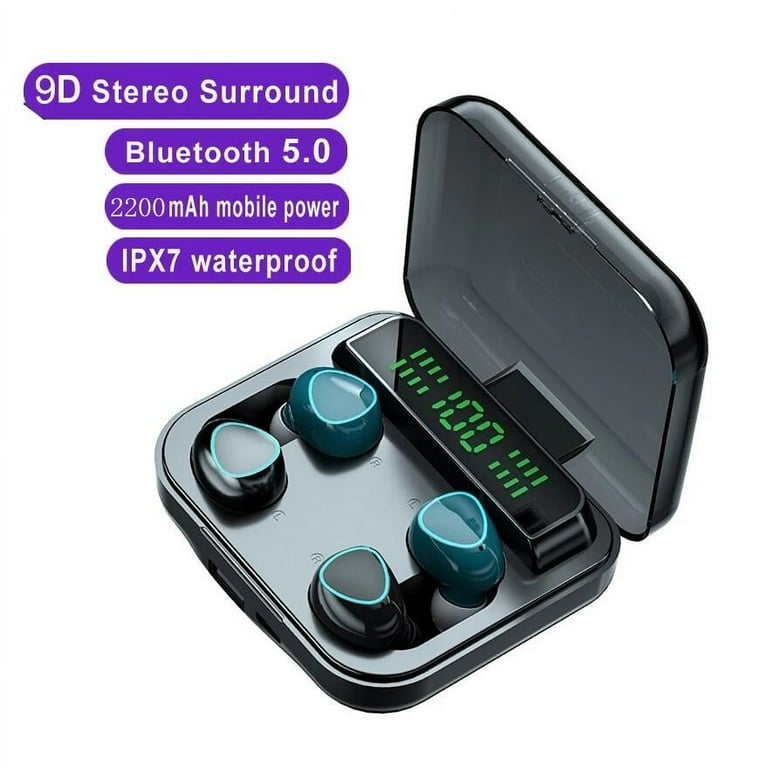 Tws bluetooth 5.0 earphones 2200mah charging box wireless headphone 9d stereo sports waterproof earbuds headsets with microphone clearance