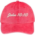 thumbnail image 1 of Trendy Apparel Shop Bible Verse John 10:10 Embroidered Pigment Dyed Cotton Baseball Cap, 1 of 2