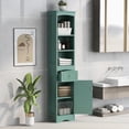 thumbnail image 4 of Freestanding Storage Cabinet with Drawer Tall Bathroom Cabinet MDF Board, Adjustable Shelf, 4 of 7