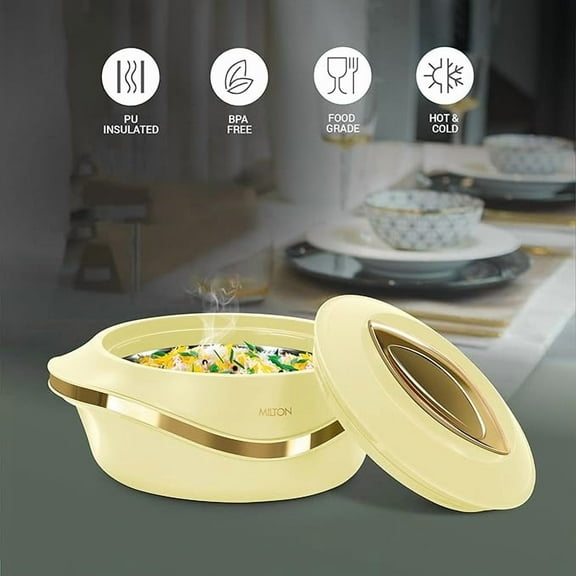 MILTON Pearl 1000 Inner Stainless Steel Casserole, 860 ml, Ivory