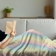 thumbnail image 3 of Pinstripe Soft Flannel Fleece Throw Blanket, Composition of Blended Soft Pastel Gradient Colored Vertically Striped Pattern, Cozy Plush for Indoor and Outdoor Use, 70" x 90", Multicolor, by Ambesonne, 3 of 5