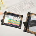 thumbnail image 4 of 2 Pack Pencil Pouch for 3 Ring Binder Smooth Zipper Folders with Pockets Clear Window Pencil Case Black Horse with Stars, 4 of 6