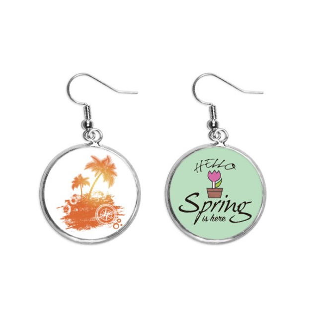 Coconut Tree Beach Pattern Illustration Colgante decorativo temporada pendientes de primavera joyas Unbranded M