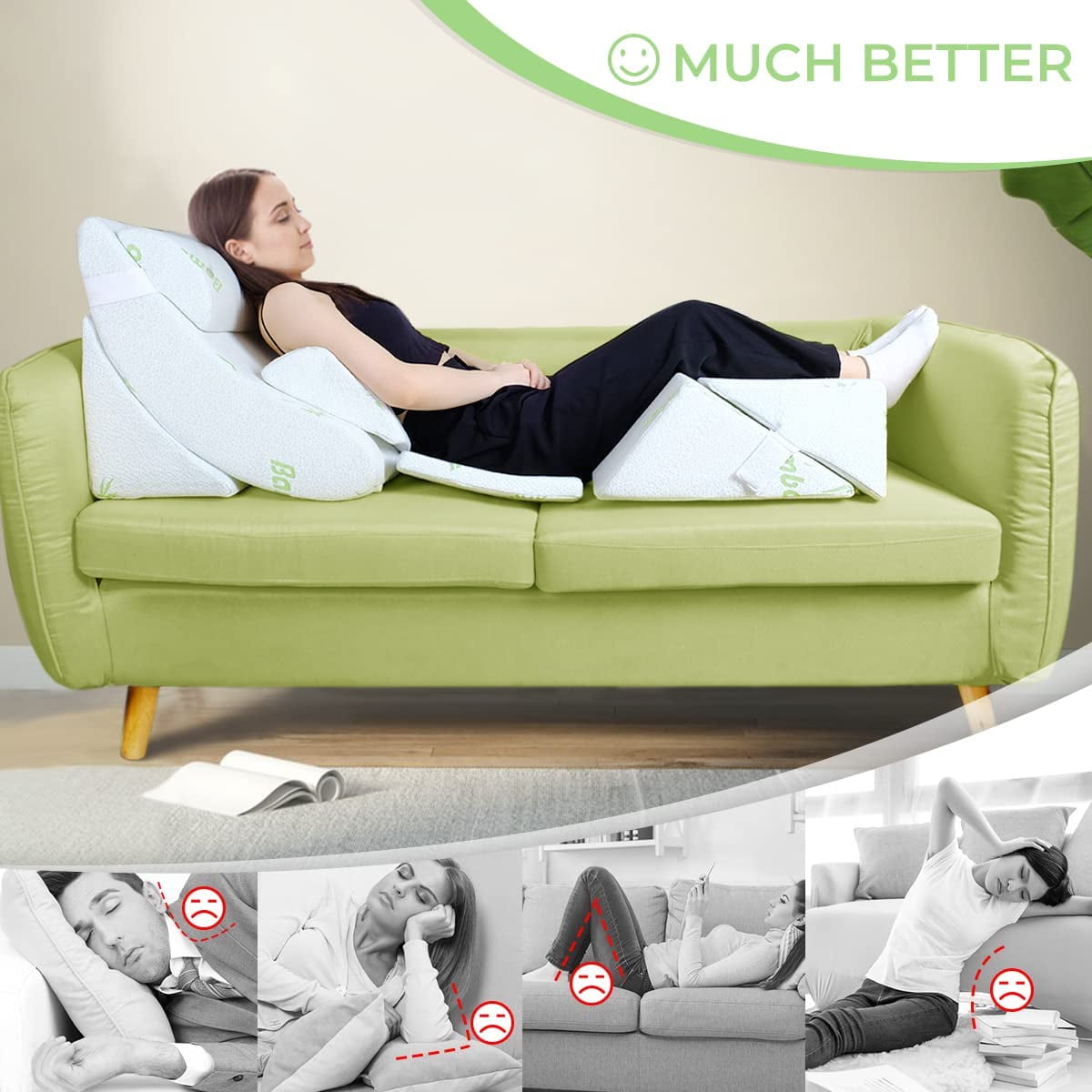 Bed Wedge Pillow Set 7PCS, Premium Foam Orthopaedic Wedge Pillow for Back  Neck Leg Pain Relief - Adjustable  Comfortable Wedge Pillows - Great for  Sleeping, Reading, Rest Elevation, FACESOFT - Walmart.com