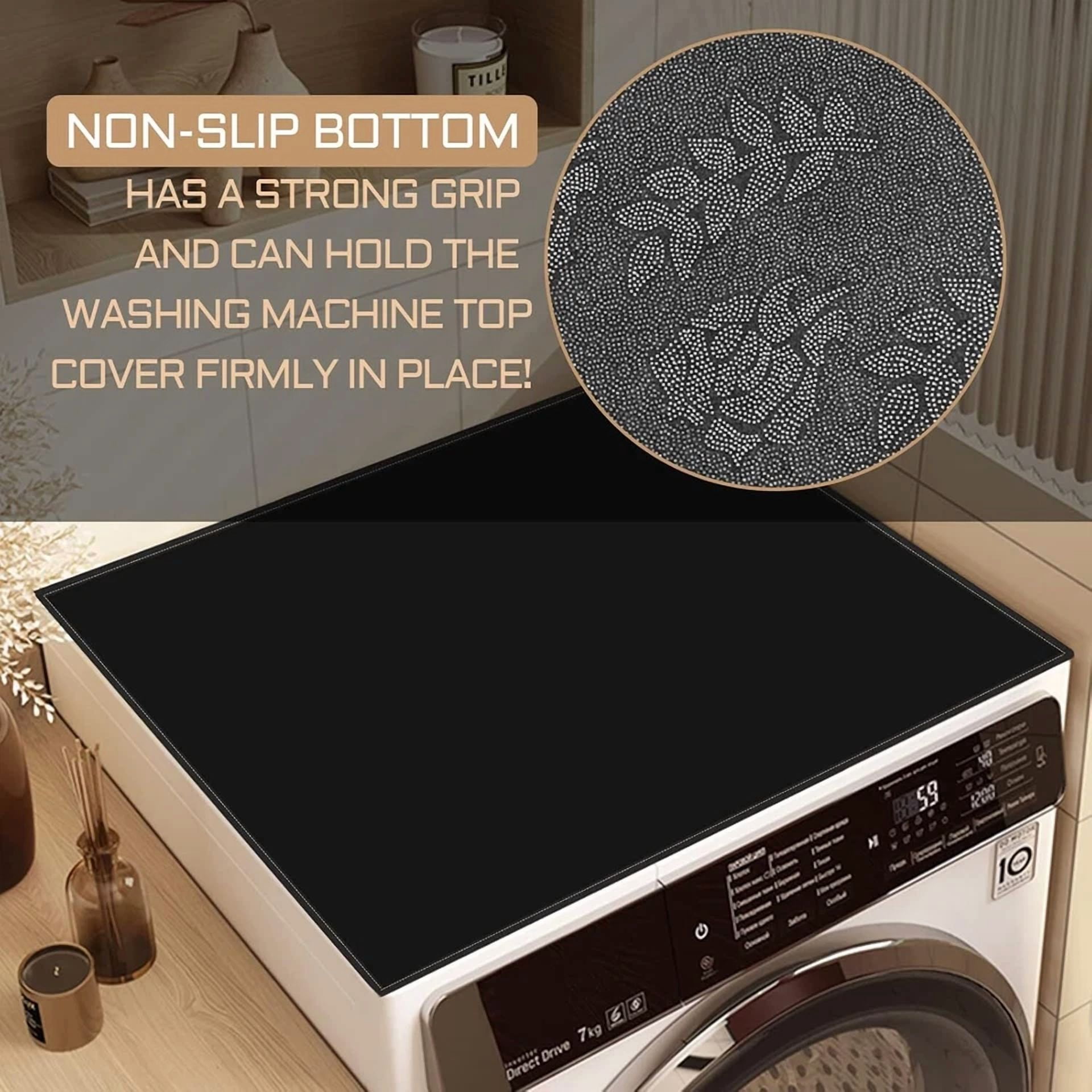 Washer Dryer Top Mat Cover Anti-Slip Washing Machine Dust-Proof Top Cover