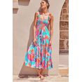 thumbnail image 3 of 2024 Women's Summer Boho Spaghetti Strap A Line Beach Long Maxi Dress, 3 of 5
