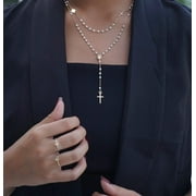 18k Solid Yellow Gold Open Rosary Medal Ring