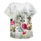 thumbnail image 5 of ICHUANYI Clearance Fashion Woman Causal V-Neck Printing Blouse Short Sleeve T-Shirt Summer Tops(White, M) ICHUANYI WER2023081016514, 5 of 5