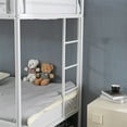 thumbnail image 4 of Zimtown Twin over Twin Bunk Bed with Trundle, Heavy Duty Metal Bed Frame with Safety Rail Side Ladders for Dormitory Bedroom Boys Girls Adults,No Box Spring Needed (White), 4 of 12