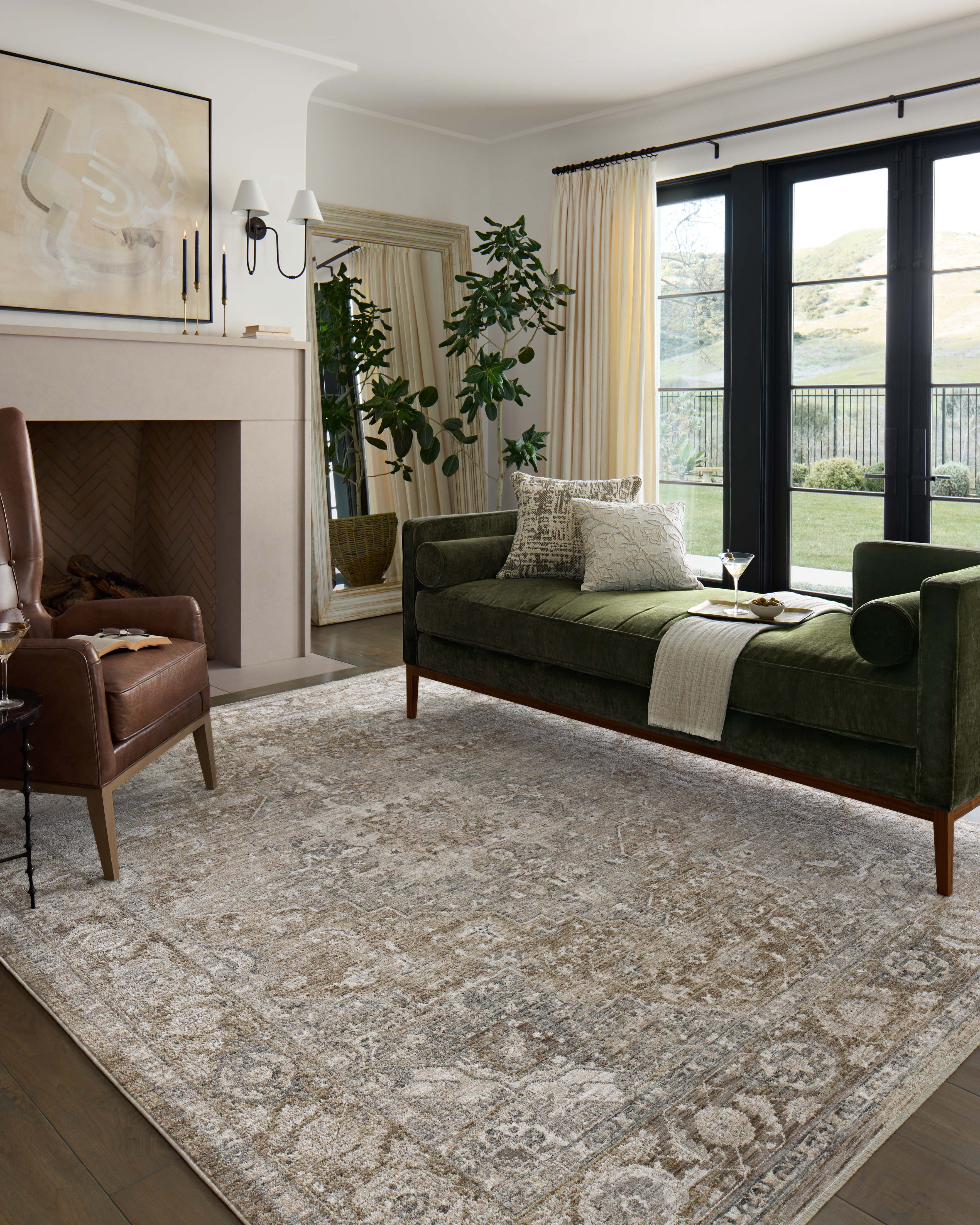 Loloi Tabitha Khaki / Slate 2'-7" x 8'-0" Runner Rug
