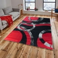 thumbnail image 3 of RUG AND DECOR Newport Collection Modern Abstract Design Area Rug Red Black White Grey Living Room Bed Room Carpet Alfombras para Sala, 3 of 5
