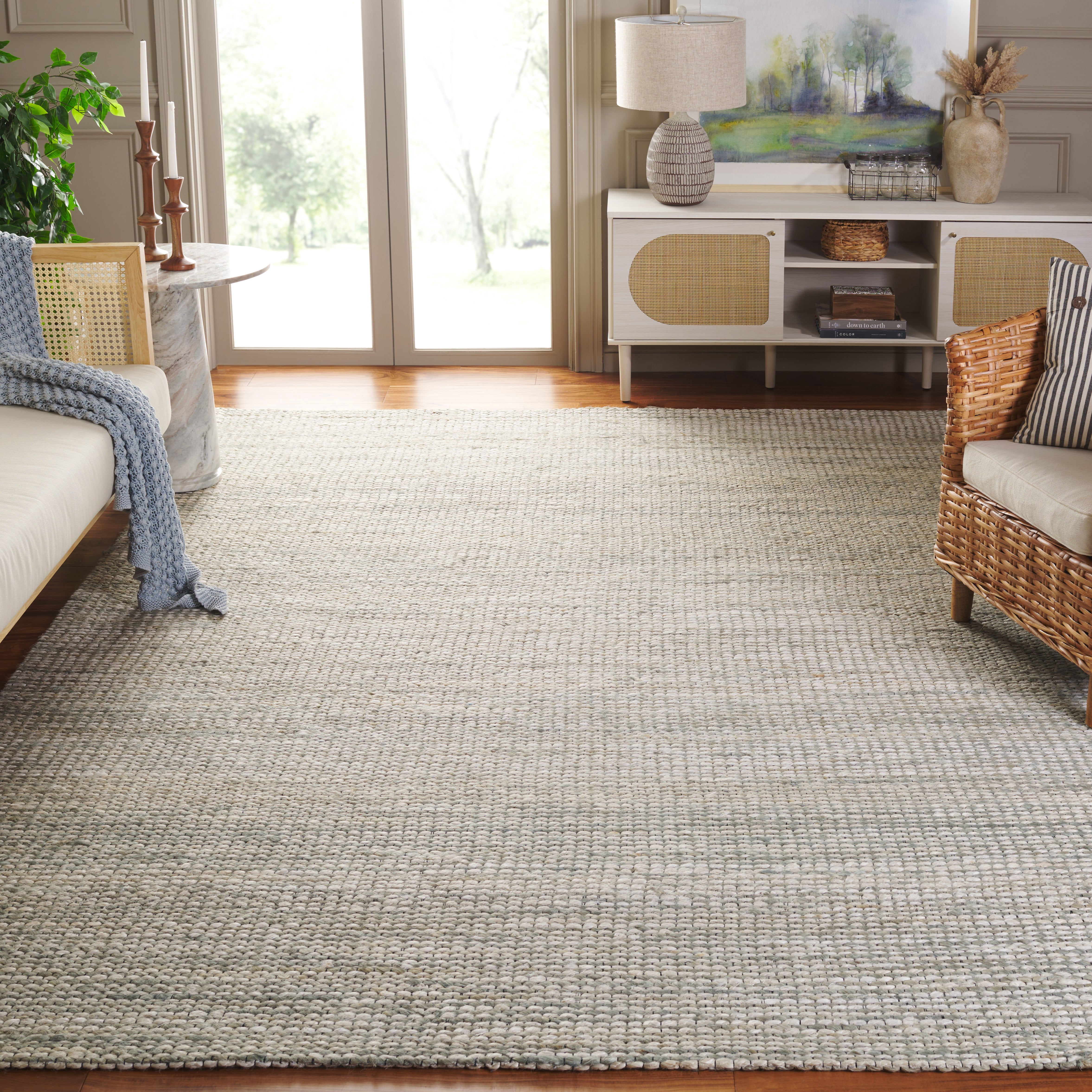 SAFAVIEH Marbella Christina Solid Area Rug, Light Grey, 4' x 4' Square