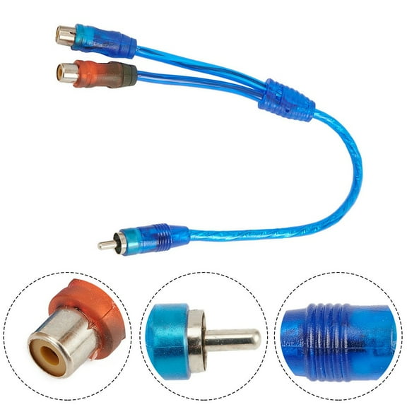 Benafini 1Pc 30cm 2 Rca Female to 1 Rca Male Splitter Cable for Car Audio System