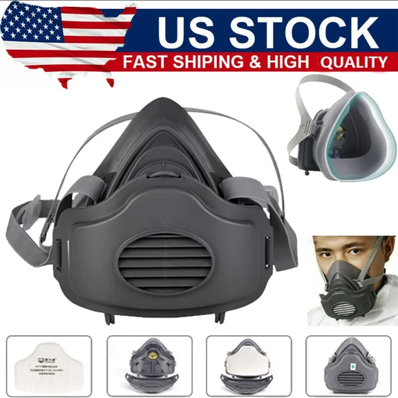 3 In 1 Safety Gas Mask Respirator Half Face Protect For Spray Painting Facepiece