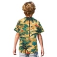 thumbnail image 5 of Abcomgle Boys Spring Shirts Tropical Palm Tree Print Funny Hawaiian Shirt Button Down Short Sleeve Tourist Hawaiian Clothes for Boys,Earthy Yellow,5-6Years, 5 of 5