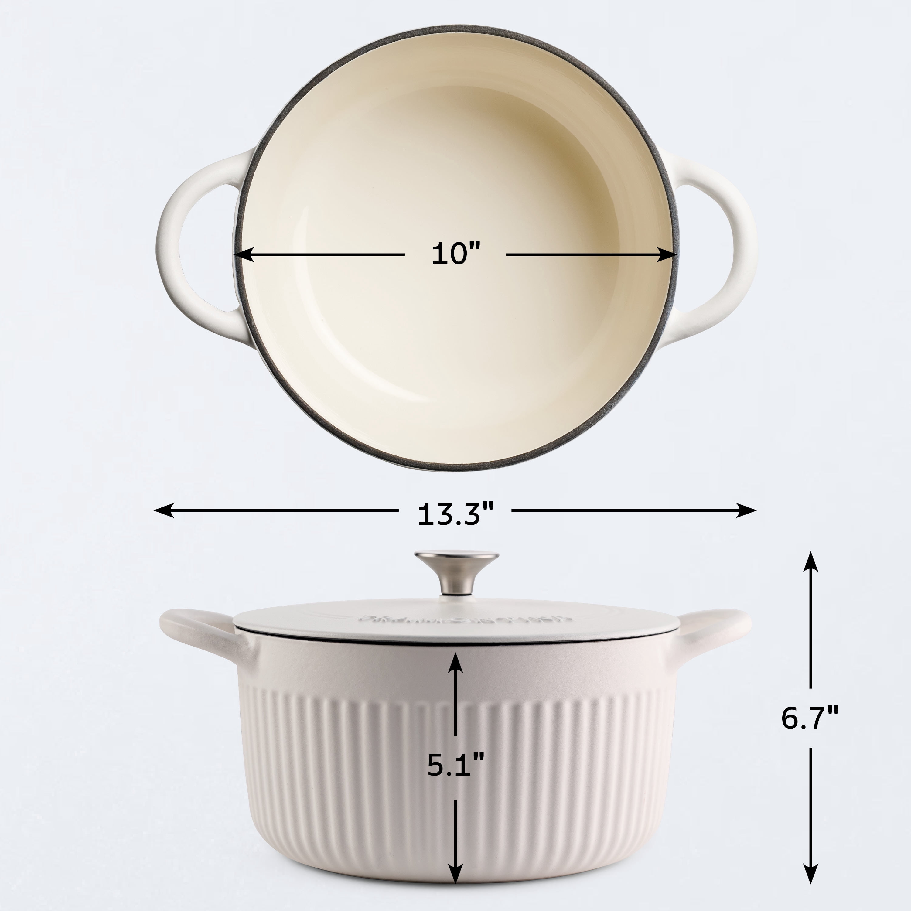 Tramontina Mesa 5.5 Qt Enameled Cast Iron Dutch Oven White