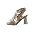 thumbnail image 2 of Sam Edelman Holland Dark Bourbon Woven Caged Ankle Strap Block Heeled Sandals (DARK BOURBON, 6), 2 of 8