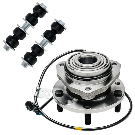 Detroit Axle Replacement for GMC Sonoma Jimmy / Chevrolet Blazer S10 Front Wheel Hub Bearing + Sway Bar Links 4WD - 3pc Fits select: 1997-2004 CHEVROLET S TRUCK S10, 1997-2001 OLDSMOBILE BRAVADA