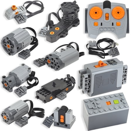 Zylopa 12pcs PowerFunction Technic-Motor Kit Train-Monster-Motors Battery-Box IR Receiver Remote Control