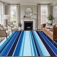 thumbnail image 2 of Area Rug 60×96in, Abstract Modern Blue Stripes Floor Carpet Living Room Rug, Mexican Geometric Lines Non-Slip Welcome Mat Indoor Rugs for Bedroom Dining Room, 2 of 9