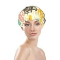 thumbnail image 3 of Disketp Vintage Cup Shower Caps,Reusable Shower Cap For Women, Double Layer Waterproof Hair Cap, Large Size For All Hair Lengths,For Girls Spa Home Salon Use, 3 of 9
