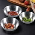 thumbnail image 3 of ABPETE Appetizer Bowls,8 Pack Stainless Steel Mini Plates for Sushi Soy Sauce, Dipping & Condiments,Dishwasher Safe Stackable(Sliver,100ml), 3 of 14