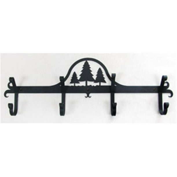 Wall Mounted Wrought Iron Coat RackHooks Pine Trees