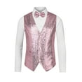 thumbnail image 5 of NOMADIC NOOK Men's Disco Shiny Sequin Sleeveless Suit Waistcoat Set with Bow Tie 2 Packs, 5 of 6