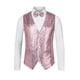 thumbnail image 5 of Conjunto de chaleco de lentejuelas brillantes INSPIRE CHIC para hombres con corbata de moño 2XL Rosa, 5 of 6